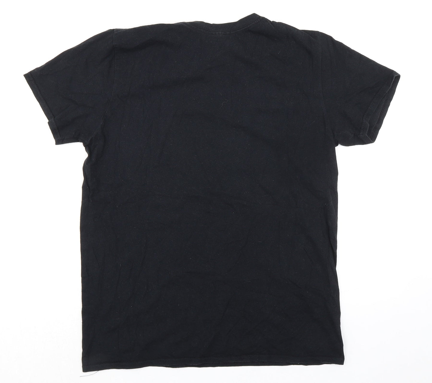 Womens UK Size M Gildan Black Basic T-Shirt