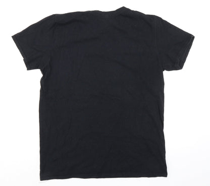 Womens UK Size M Gildan Black Basic T-Shirt