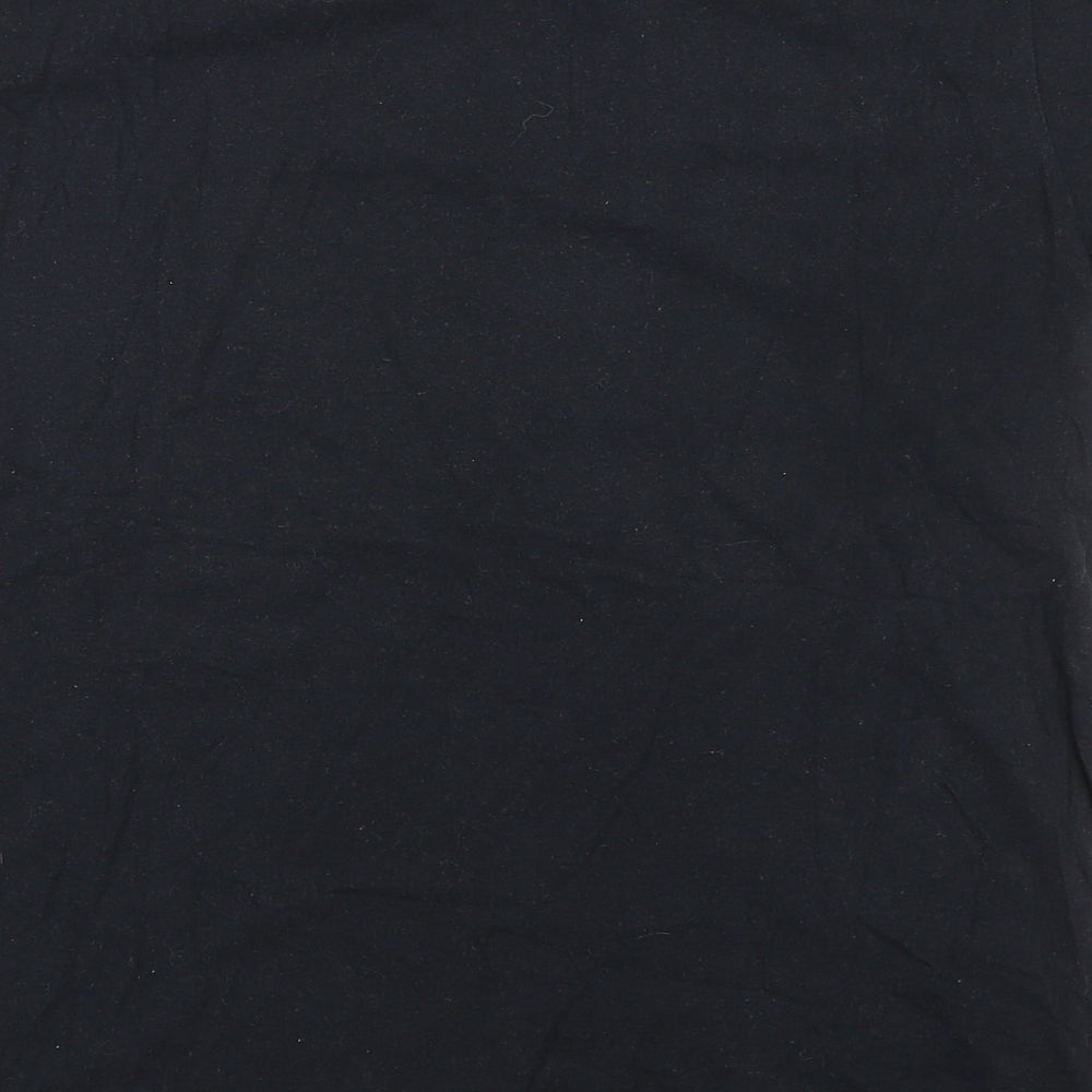 Womens UK Size M Gildan Black Basic T-Shirt