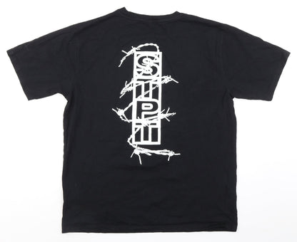 Mens UK Size XL Earth Positive Black  T-Shirt