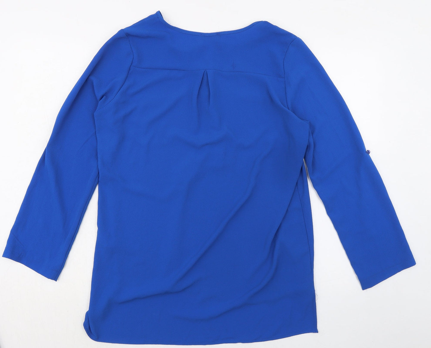 Helly Womens Blue Polyester Basic Blouse Size XL Round Neck