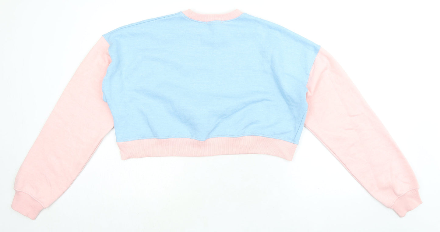 PRETTYLITTLETHING Womens Multicoloured Colourblock Polyester Pullover Sweatshirt Size 8 Pullover