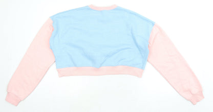 PRETTYLITTLETHING Womens Multicoloured Colourblock Polyester Pullover Sweatshirt Size 8 Pullover