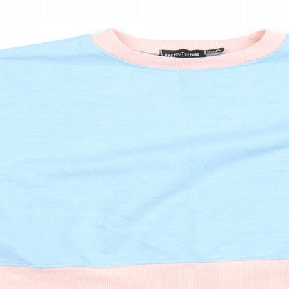 PRETTYLITTLETHING Womens Multicoloured Colourblock Polyester Pullover Sweatshirt Size 8 Pullover