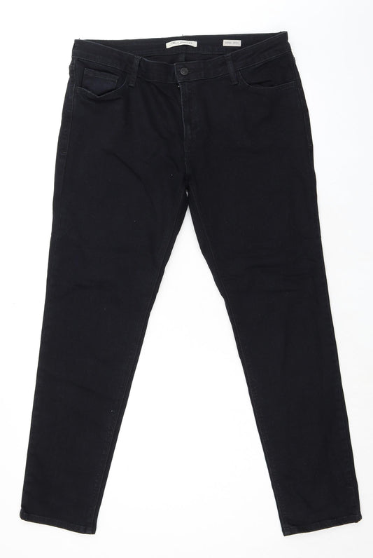 Mavi Jeans Womens Black Cotton Skinny Jeans Size 36 in L31 in Regular Zip