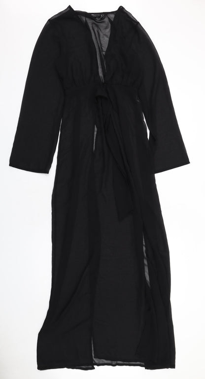 ASOS Womens Black Polyester Wrap Dress Size 4 V-Neck Pullover