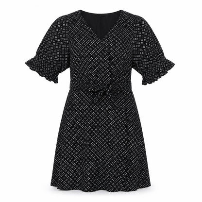 Gap Womens Black Geometric Viscose A-Line Size M V-Neck Pullover