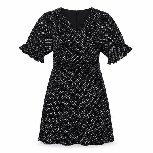 Gap Womens Black Geometric Viscose A-Line Size M V-Neck Pullover