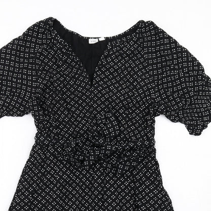 Gap Womens Black Geometric Viscose A-Line Size M V-Neck Pullover