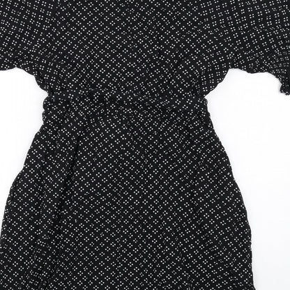 Gap Womens Black Geometric Viscose A-Line Size M V-Neck Pullover