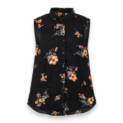 Womens UK Size 4 H&M Black Basic Button-Up