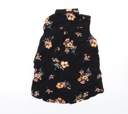 Womens UK Size 4 H&M Black Basic Button-Up