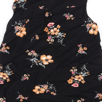Womens UK Size 4 H&M Black Basic Button-Up