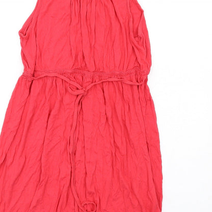 H&M Womens Red Viscose Tank Dress Size M Scoop Neck Pullover