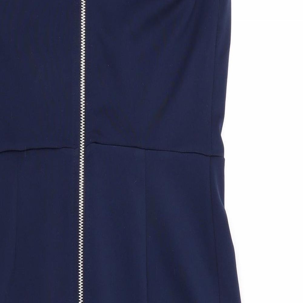 Pearly Womens Blue Polyester A-Line Size 12 Sweetheart Zip