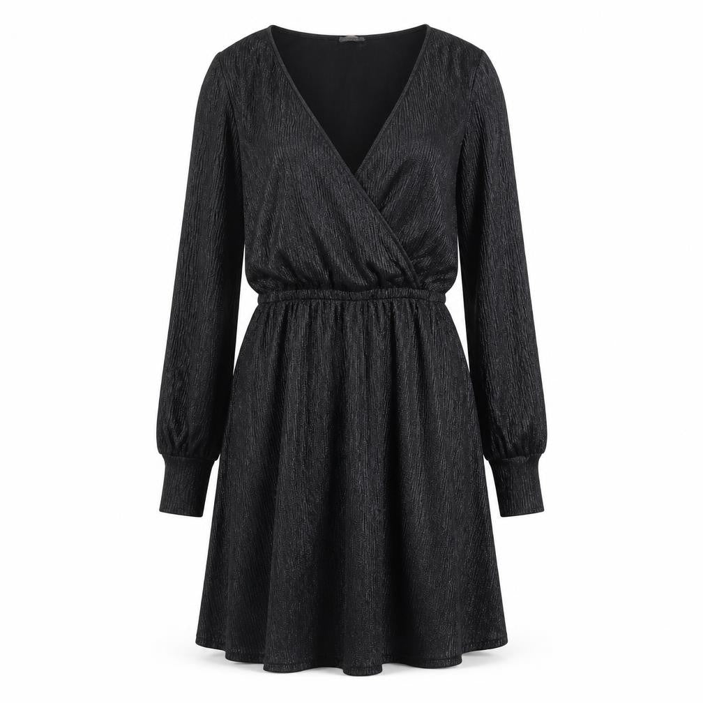 Zara Womens Black Polyester A-Line Size S V-Neck Pullover