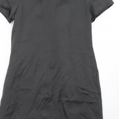 NEXT Womens Grey Polyester Shift Size 12 Round Neck Zip