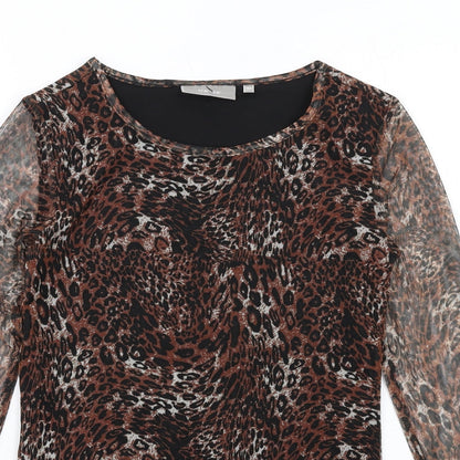 Womens UK Size XS fransa Brown Basic T-Shirt