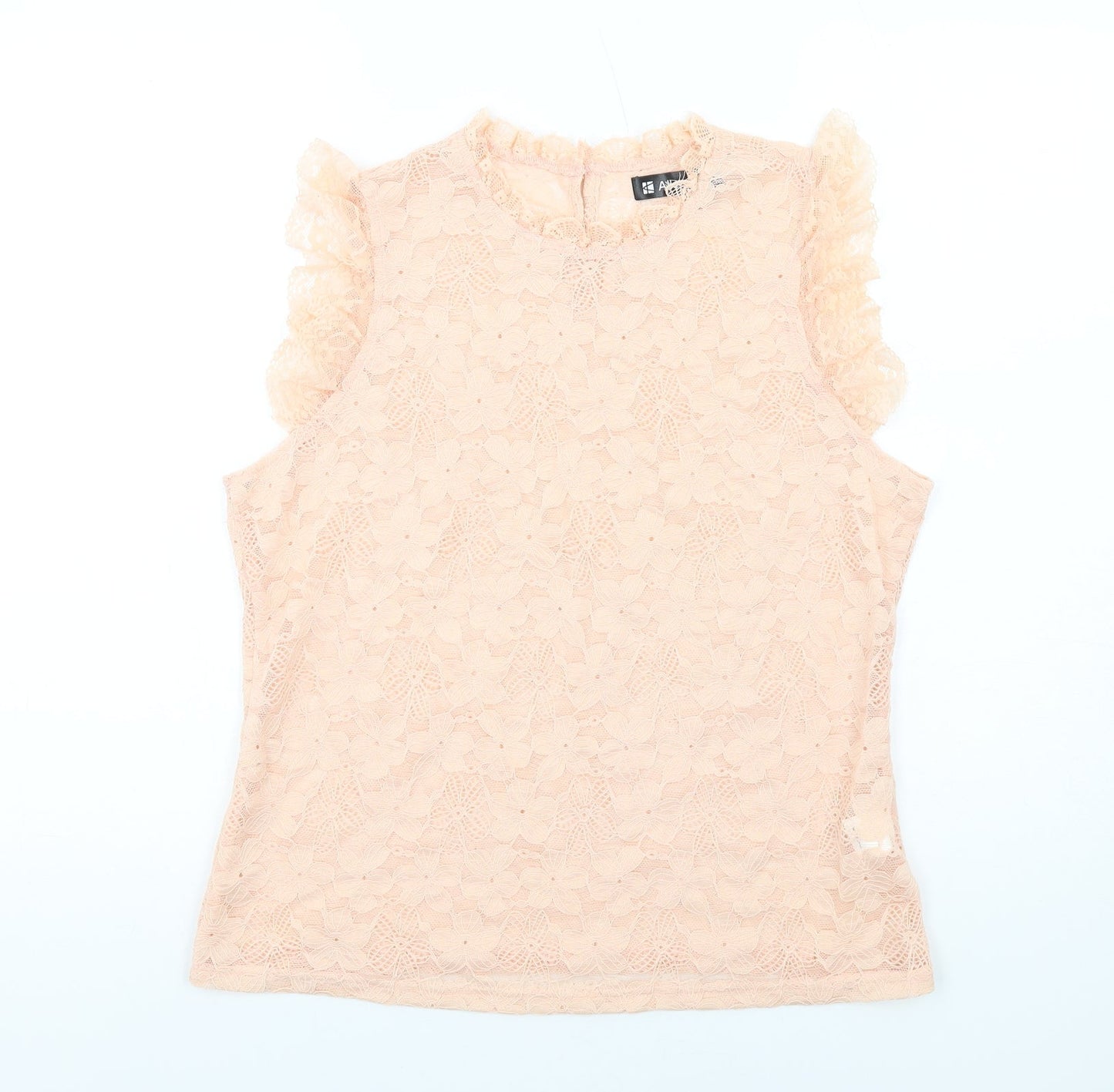Womens UK Size L Allegra K Pink Basic Tank