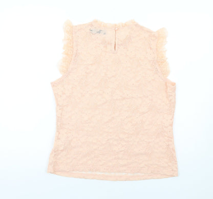 Womens UK Size L Allegra K Pink Basic Tank