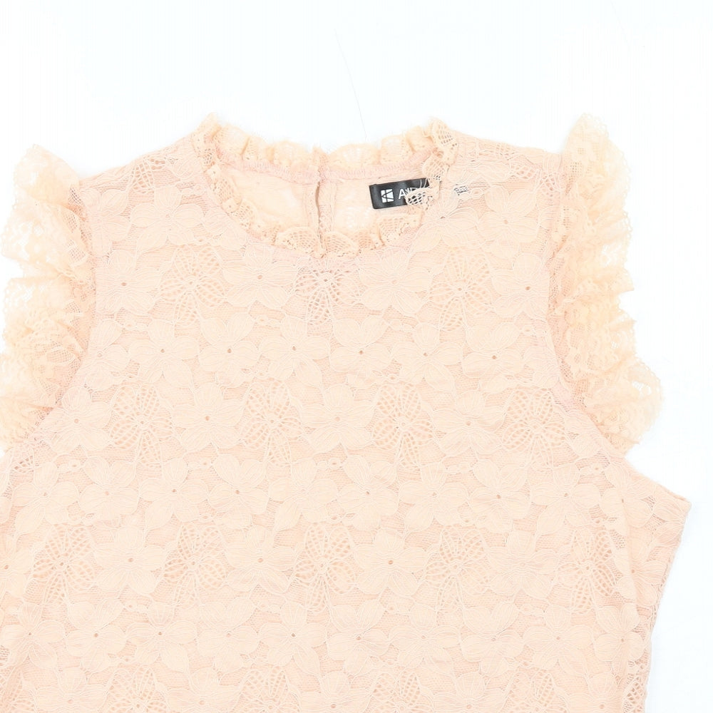 Womens UK Size L Allegra K Pink Basic Tank