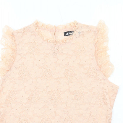 Womens UK Size L Allegra K Pink Basic Tank