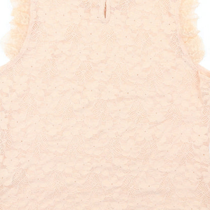 Womens UK Size L Allegra K Pink Basic Tank