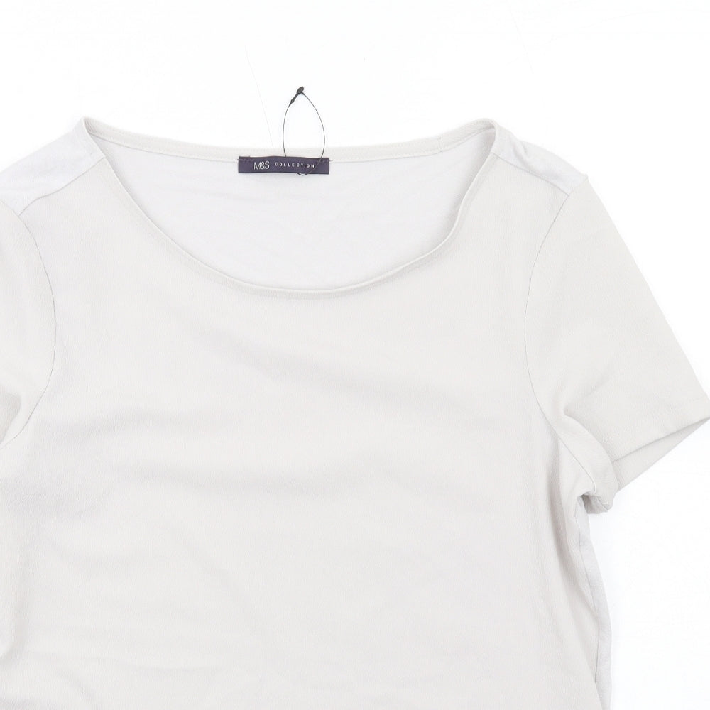 Womens UK Size 8 Marks and Spencer Grey Basic T-Shirt