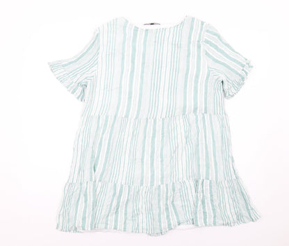 Womens UK Size 14 In the Style Green Basic Button-Up