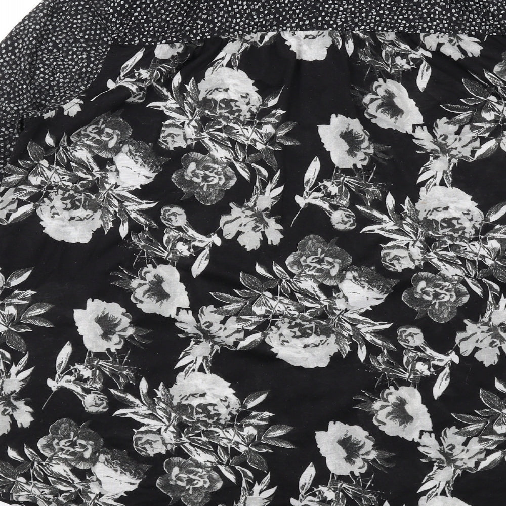 Womens UK Size XS H&M Black Basic Button-Up