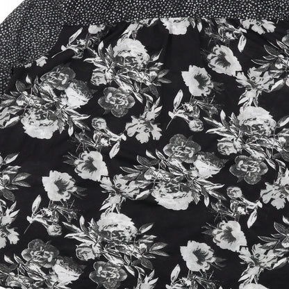 Womens UK Size XS H&M Black Basic Button-Up