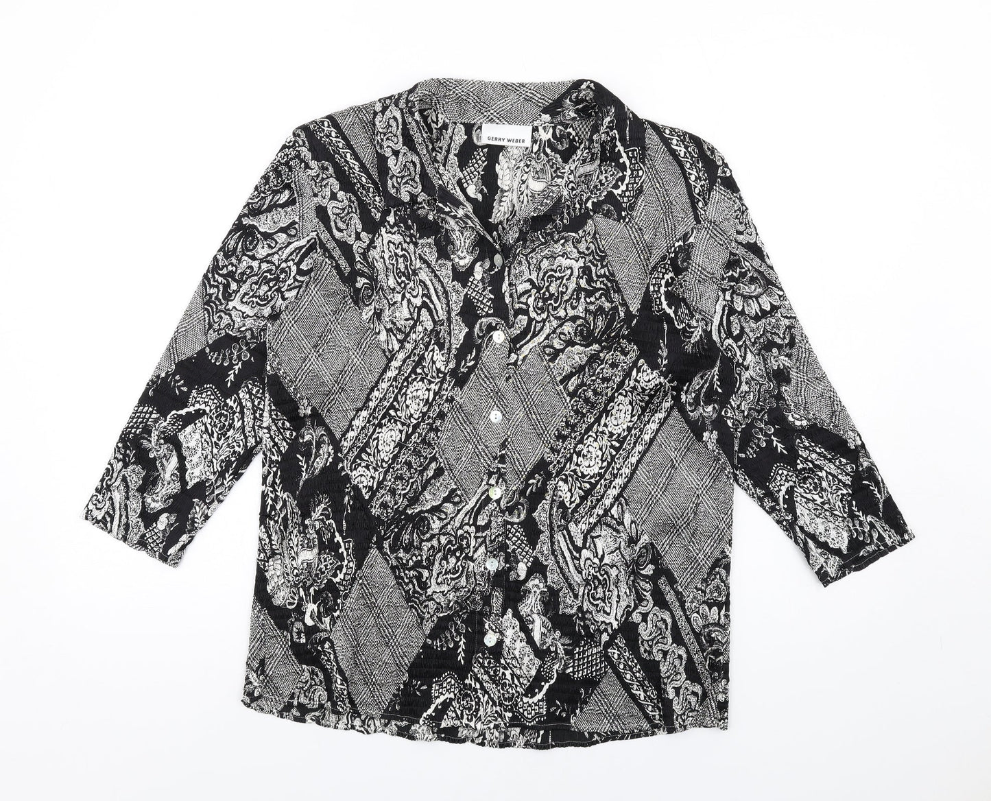 Womens UK Size 14 Gerry Weber Black Basic Button-Up