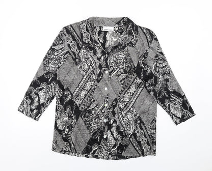 Womens UK Size 14 Gerry Weber Black Basic Button-Up