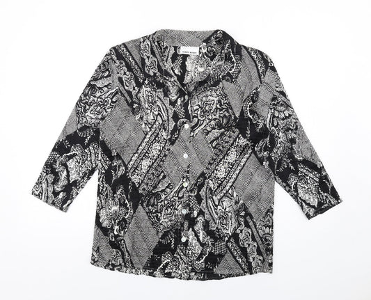 Womens UK Size 14 Gerry Weber Black Basic Button-Up