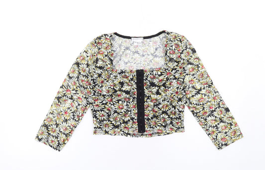 Womens UK Size XS Cooperative Multicoloured Cropped Blouse