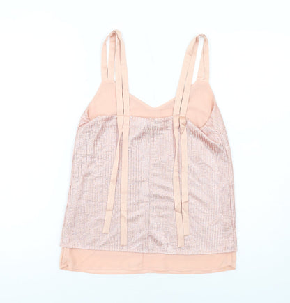 NEXT Womens Pink Polyester Basic Tank Size 6 V-Neck
