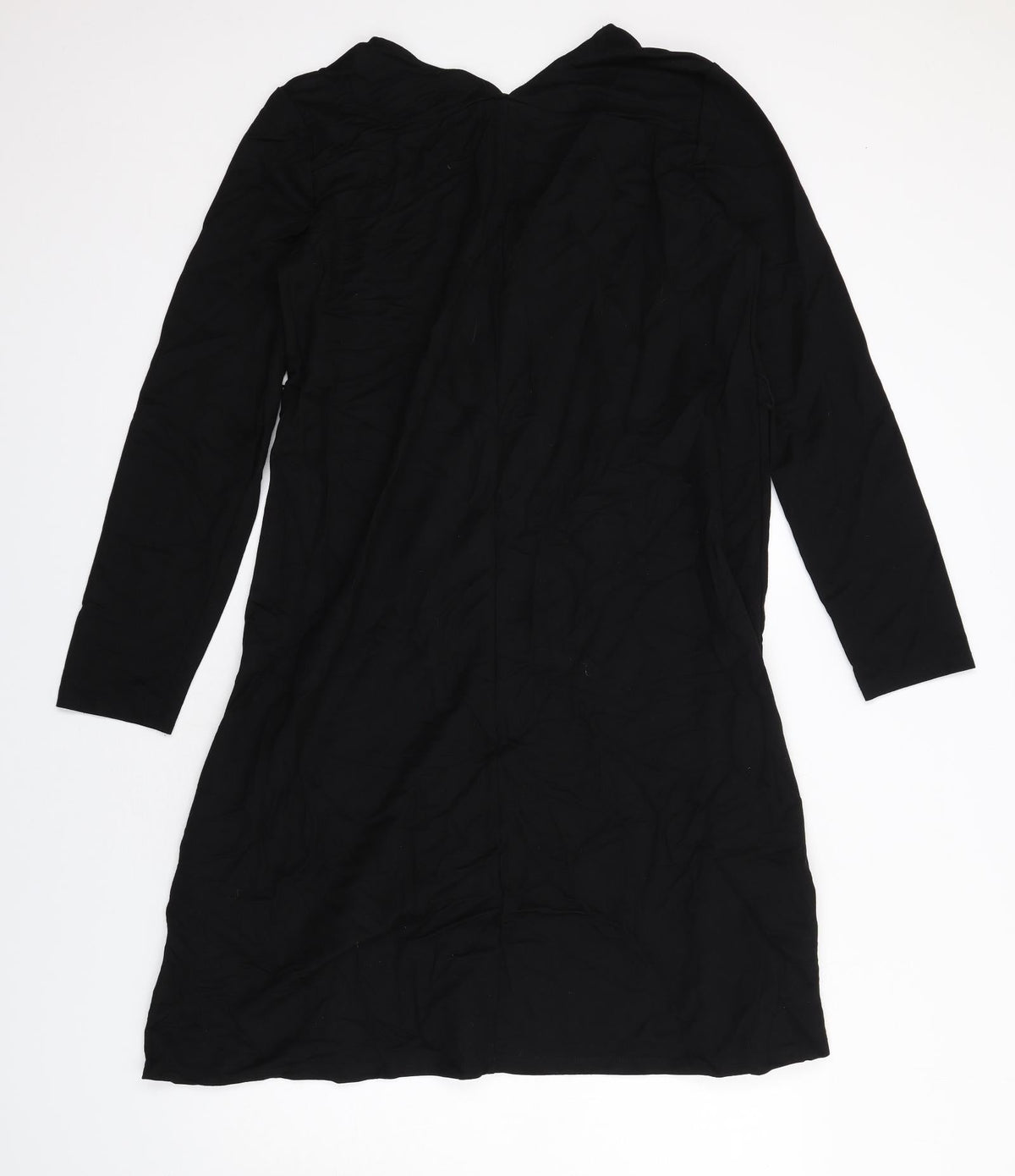 Zara Womens Black Viscose A-Line Size L V-Neck Pullover