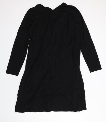 Zara Womens Black Viscose A-Line Size L V-Neck Pullover
