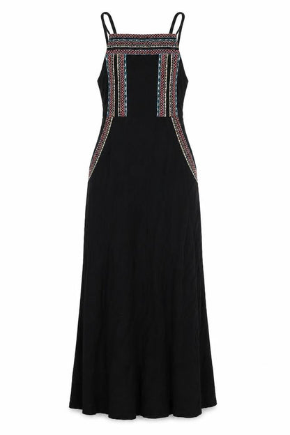 Topshop Womens Black Geometric Viscose Maxi Size 6 Square Neck Button