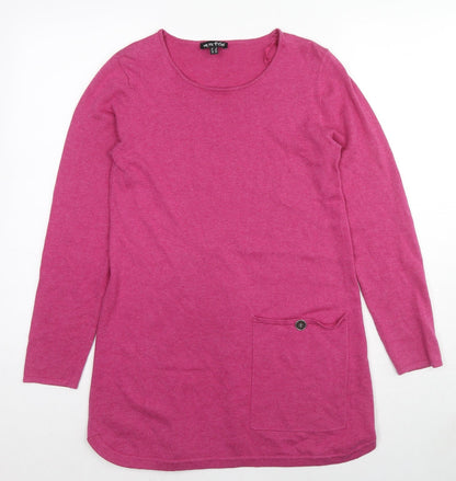 Womens UK Size 10 Marble Pink Tunic Jumper