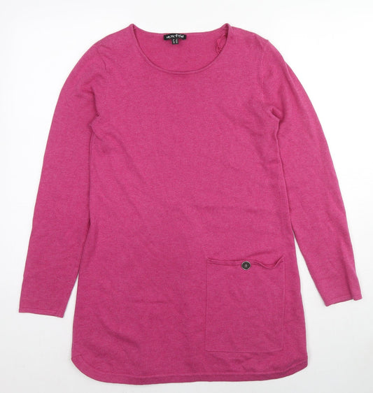Womens UK Size 10 Marble Pink Tunic Jumper