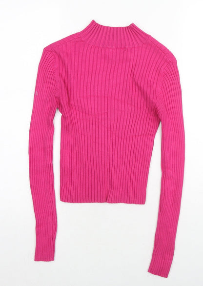 Womens UK Size S Stradivarius Pink Pullover Jumper