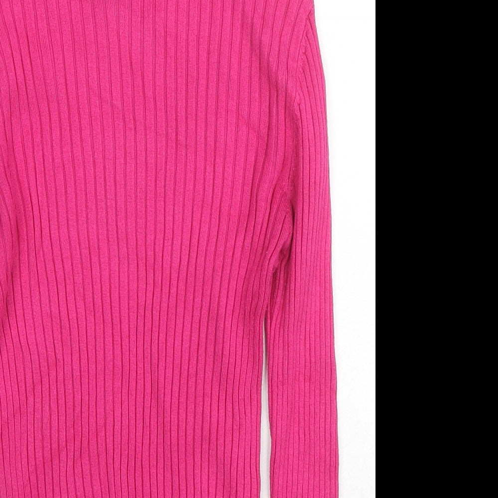 Womens UK Size S Stradivarius Pink Pullover Jumper