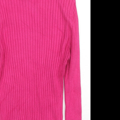 Womens UK Size S Stradivarius Pink Pullover Jumper