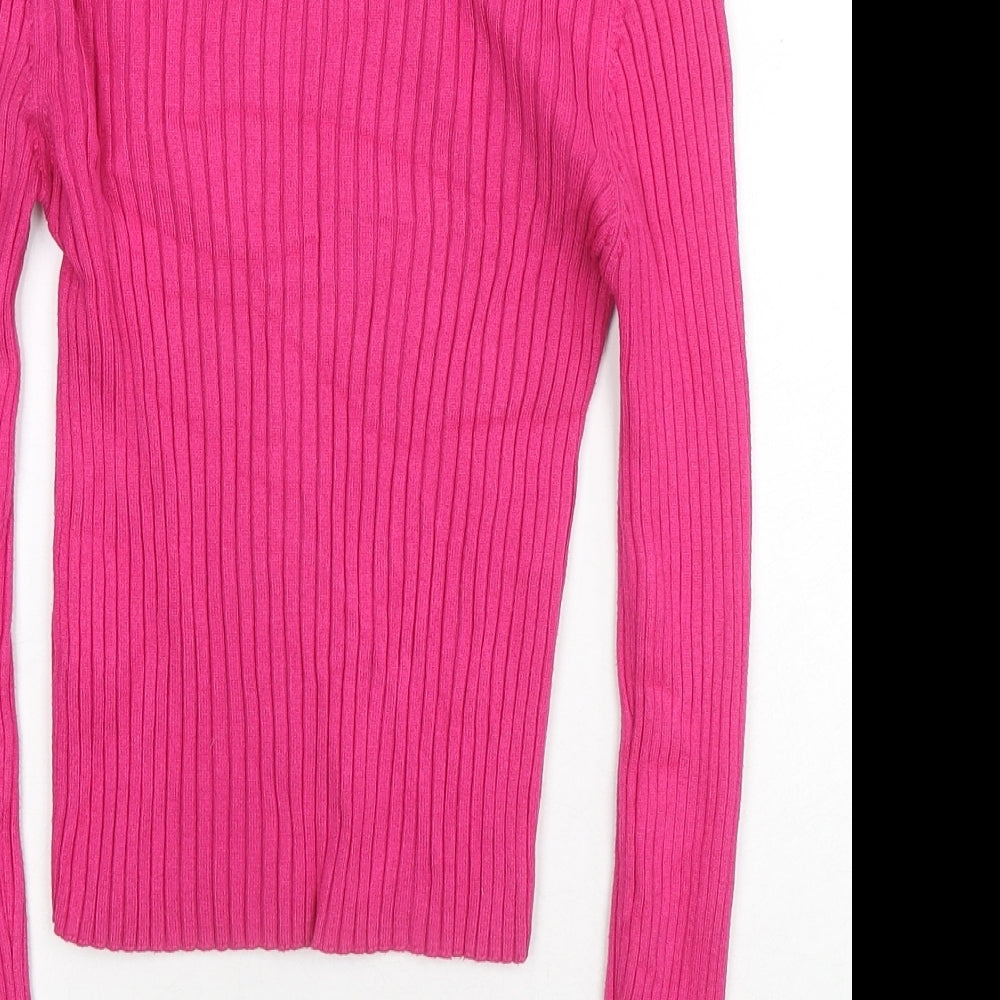 Womens UK Size S Stradivarius Pink Pullover Jumper
