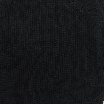 Topshop Womens Black Round Neck Acrylic Pullover Jumper Size 8