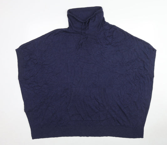Linea Womens Blue High Neck Viscose Pullover Jumper Size 14