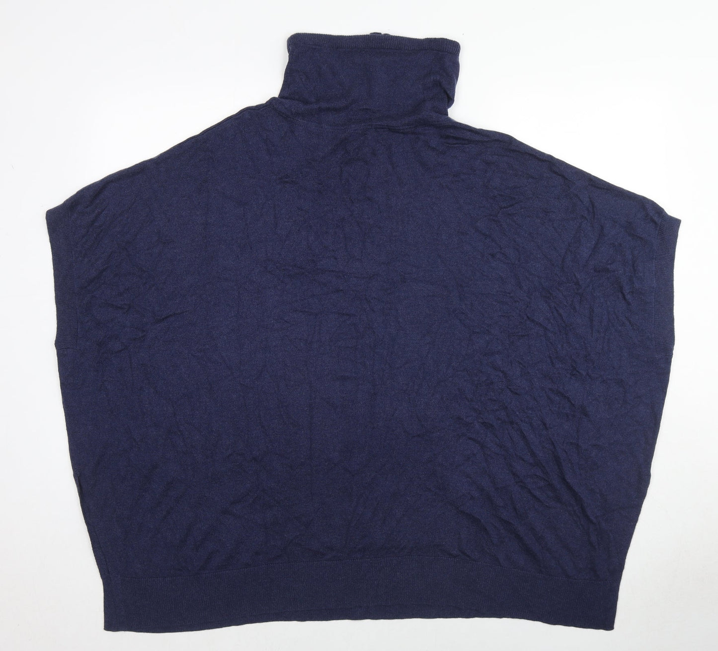 Linea Womens Blue High Neck Viscose Pullover Jumper Size 14
