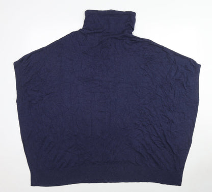 Linea Womens Blue High Neck Viscose Pullover Jumper Size 14