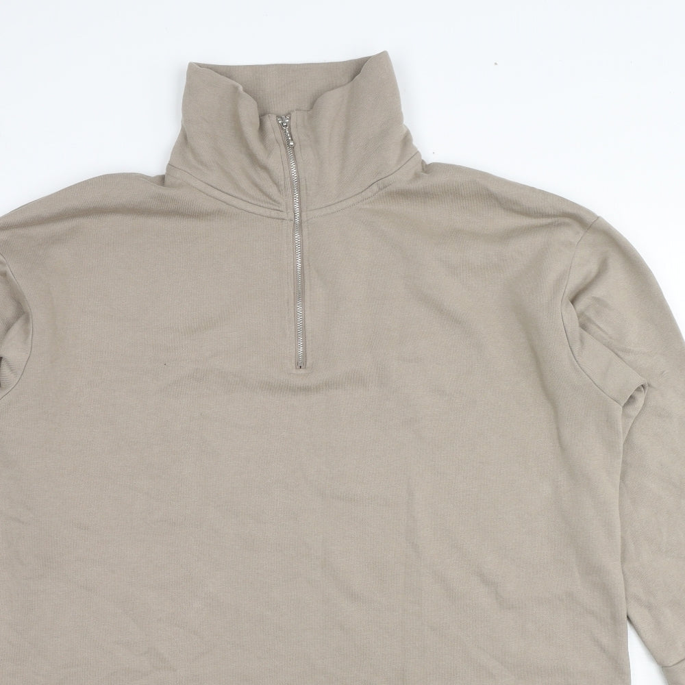 H&M Womens Beige Cotton Pullover Sweatshirt Size S Pullover